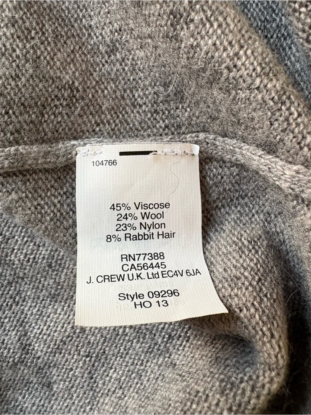 J. Crew Wool Blend Gray Arrow Sweater.  Size L
